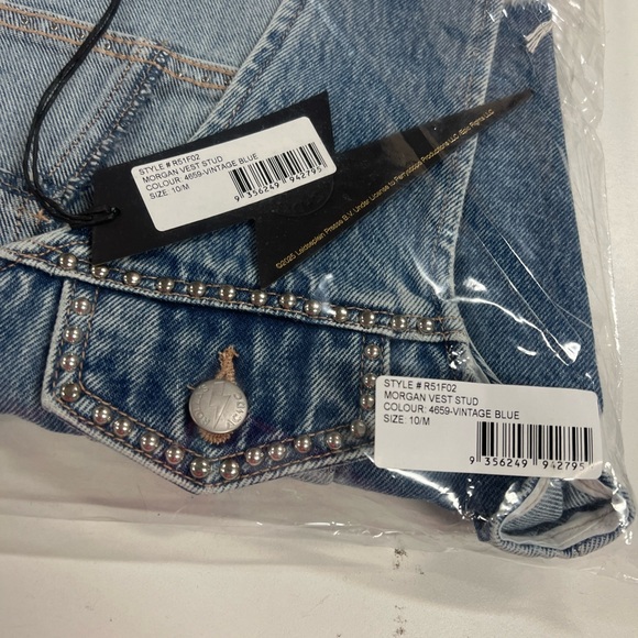 NEW ROLLA'SAC/DC morgan studded vest in canyon blue NWT M